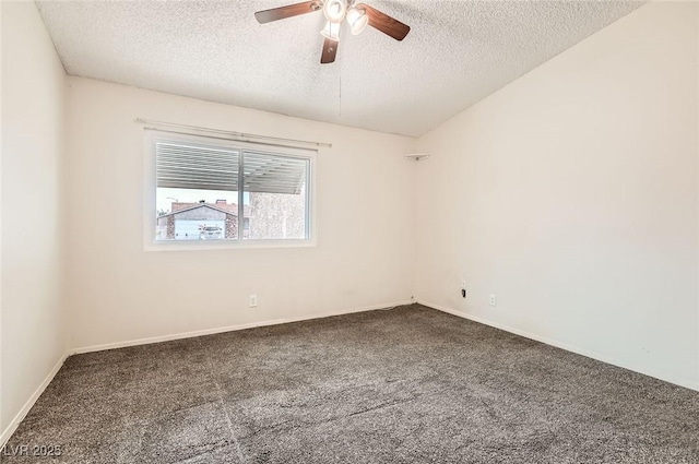 4611 Four Leaf Clover Dr, Las Vegas, NV 89122 - empty room with carpet, a textured ceiling, a ceiling fan, and baseboards