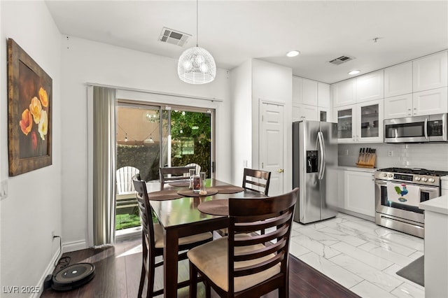 9613 Eland Ct, Las Vegas, NV 89149 - dining area with recessed lighting and light marble finish floors