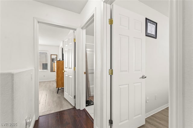 9613 Eland Ct, Las Vegas, NV 89149 - hallway featuring wood finished floors and baseboards