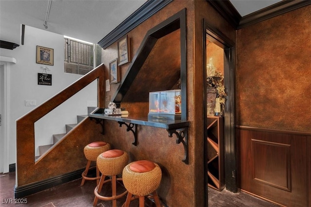 4108 Royal Scots Ave, Las Vegas, NV 89141 - bar area featuring stairway and a wainscoted wall