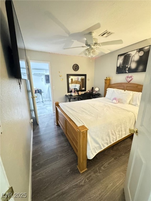 1505 Lilac Breeze Cir, Las Vegas, NV 89108 - bedroom featuring dark wood finished floors and a ceiling fan