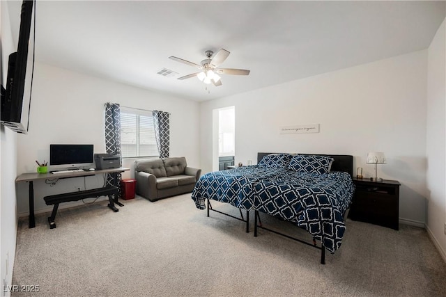 7002 Fossil Rim St, North Las Vegas, NV 89084 - carpeted bedroom featuring a desk, ceiling fan, and baseboards