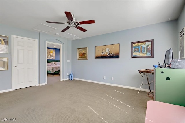 320 Point Loma Ave, North Las Vegas, NV 89031 - carpeted office featuring a ceiling fan and baseboards