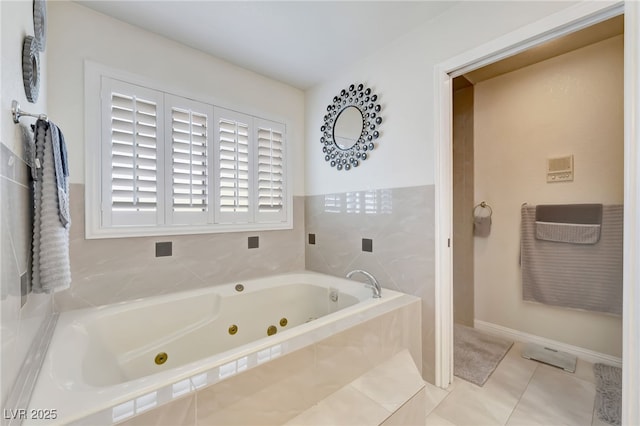 5829 W Patrick Ln, Las Vegas, NV 89118 - full bath featuring a whirlpool tub and tile patterned floors