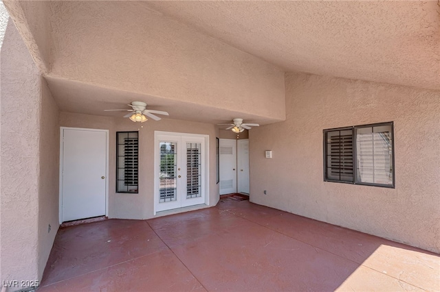 5829 W Patrick Ln, Las Vegas, NV 89118 - view of patio / terrace featuring ceiling fan and french doors