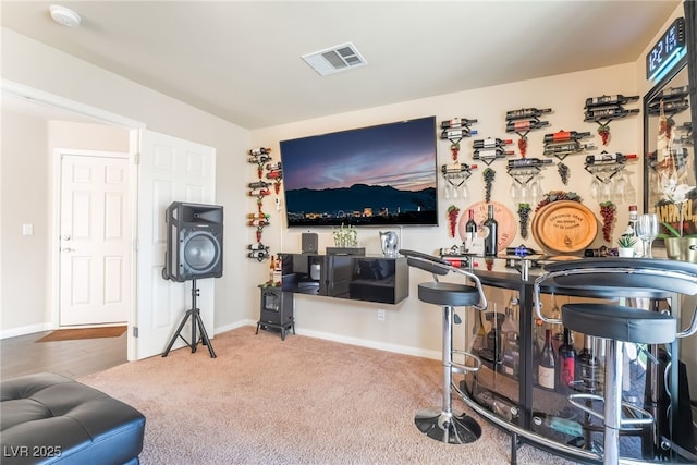 9704 Morgan Creek Ct, Las Vegas, NV 89141 - bar with baseboards and carpet