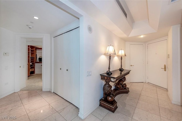2877 Paradise Rd Unit 906, Las Vegas, NV 89109 - foyer entrance with baseboards, recessed lighting, and light marble finish flooring