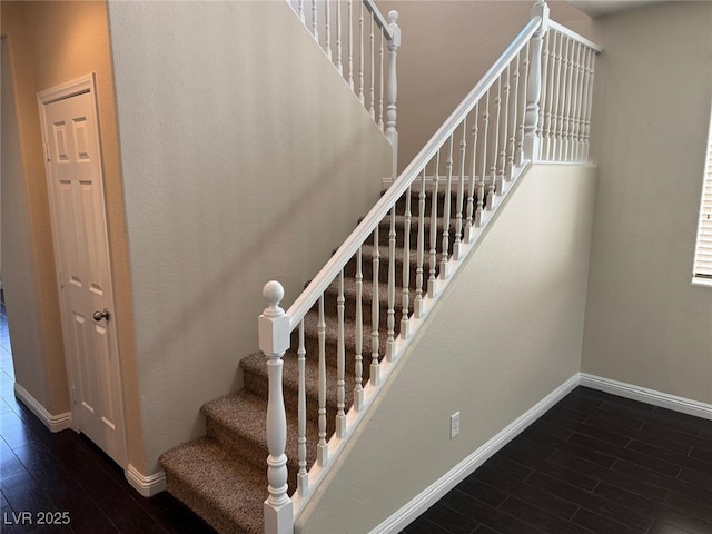 10118 Farmington Hall Ct, Las Vegas, NV 89129 - stairs with baseboards and wood finished floors