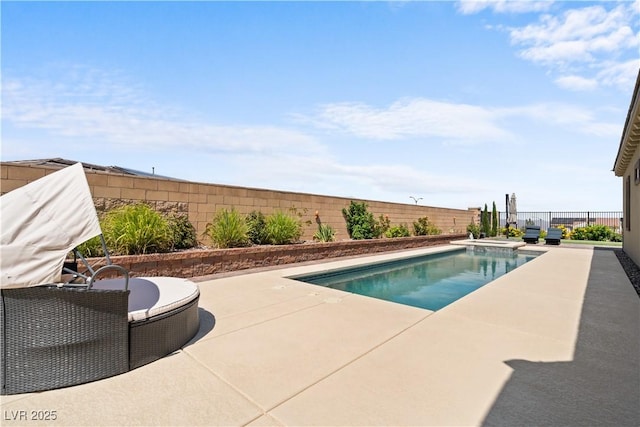 8668 Hartmont St, Las Vegas, NV 89166 - view of pool with a fenced backyard and a patio area