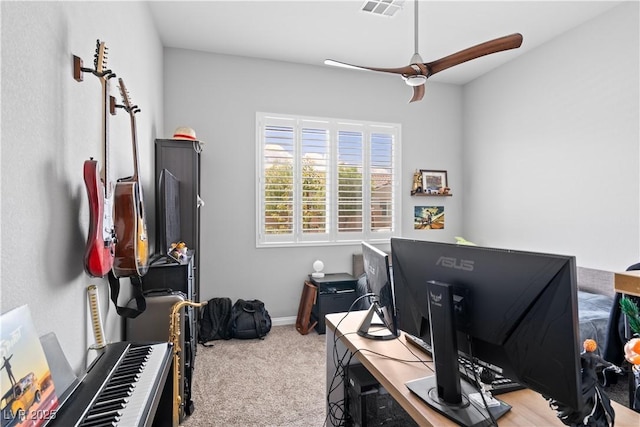 8668 Hartmont St, Las Vegas, NV 89166 - office with carpet flooring, ceiling fan, and baseboards