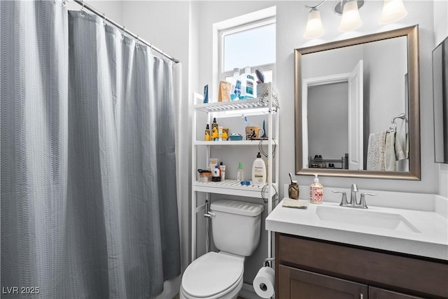 8668 Hartmont St, Las Vegas, NV 89166 - full bath with toilet, vanity, and a shower with shower curtain