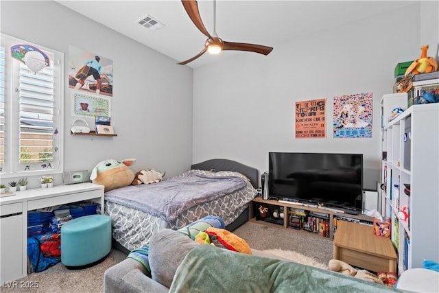 8668 Hartmont St, Las Vegas, NV 89166 - carpeted bedroom featuring a ceiling fan
