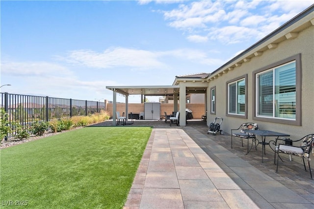 8668 Hartmont St, Las Vegas, NV 89166 - view of yard featuring a patio area