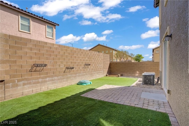 9190 Wine Cellar Ave, Las Vegas, NV 89148 - view of yard with central AC and a patio