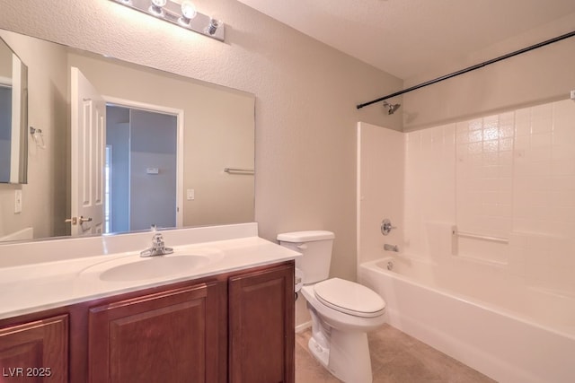 1554 Ward Frontier Ln, Henderson, NV 89002 - bathroom featuring vanity, toilet, shower / bathtub combination, and tile patterned flooring