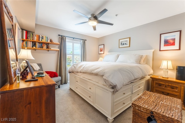 6955 N Durango Dr Unit 3013, Las Vegas, NV 89149 - bedroom featuring light colored carpet, a ceiling fan, and an office area