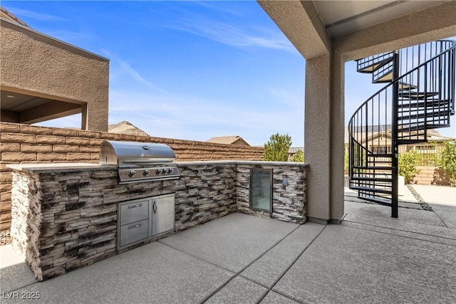 2890 Reverence Heights Ln, Las Vegas, NV 89138 - view of patio featuring stairs and beverage cooler