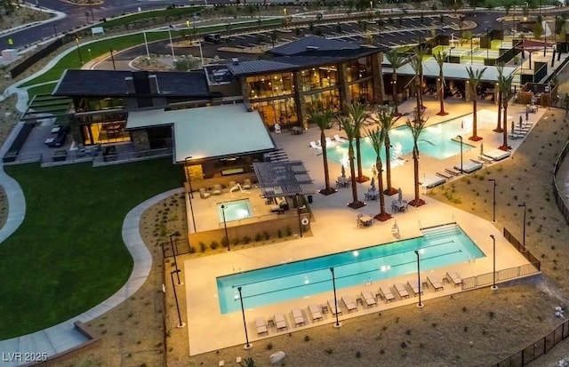 2890 Reverence Heights Ln, Las Vegas, NV 89138 - bird's eye view of a pool