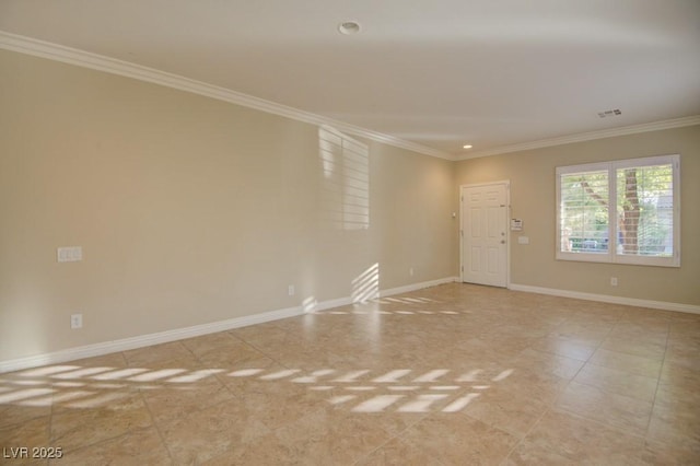 6826 Dovecote Ave, North Las Vegas, NV 89084 - empty room with ornamental molding, baseboards, and recessed lighting