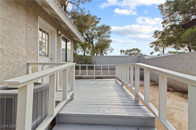 3936 Applecrest St, Las Vegas, NV 89108 - deck with a fenced backyard and central air condition unit