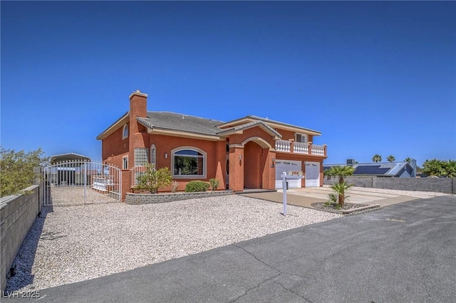 420 Dakar St, Henderson, NV 89015 - single story home with driveway, a gate, a chimney, an attached garage, and stucco siding