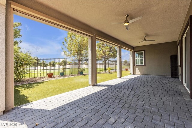 4829 E Beacon Ridge Dr, Pahrump, NV 89061 - view of patio / terrace with a ceiling fan