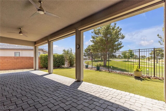 4829 E Beacon Ridge Dr, Pahrump, NV 89061 - view of patio / terrace with a ceiling fan