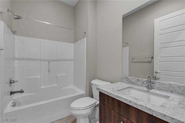 4829 E Beacon Ridge Dr, Pahrump, NV 89061 - full bathroom with toilet, washtub / shower combination, and vanity