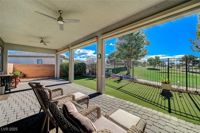 4829 E Beacon Ridge Dr, Pahrump, NV 89061 - view of patio featuring ceiling fan