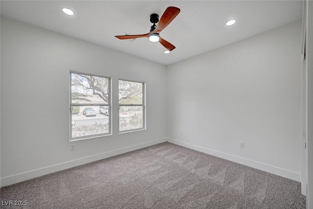 2353 Lauren Dr, Las Vegas, NV 89134 - unfurnished room featuring a ceiling fan, carpet floors, and recessed lighting
