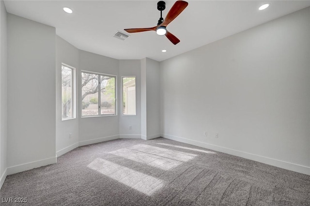 2353 Lauren Dr, Las Vegas, NV 89134 - carpeted spare room featuring ceiling fan and recessed lighting