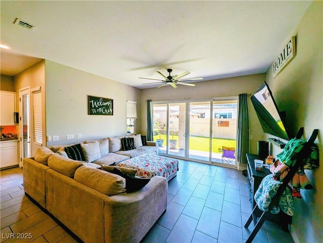 6021 Vivanco St, North Las Vegas, NV 89081 - living room with ceiling fan
