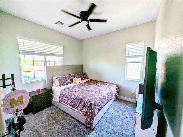 6021 Vivanco St, North Las Vegas, NV 89081 - carpeted bedroom featuring ceiling fan and baseboards