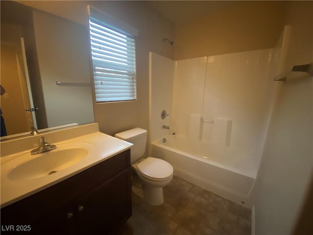 10537 Thor Mountain Ln, Las Vegas, NV 89166 - full bathroom featuring vanity, tub / shower combination, toilet, and tile patterned floors