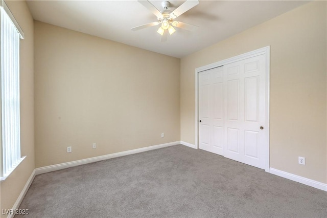 7332 Redhead Dr, North Las Vegas, NV 89084 - unfurnished bedroom with carpet floors, a closet, and ceiling fan
