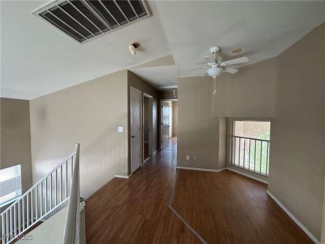 5128 Sandstone Dr, Las Vegas, NV 89142 - unfurnished room featuring baseboards, wood finished floors, and ceiling fan