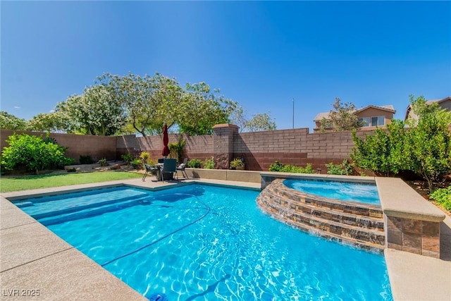 10420 Loma Portal Ave, Las Vegas, NV 89166 - view of pool featuring a fenced backyard and an in-ground hot tub