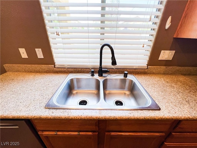 3412 Catherine Mermet Ave, North Las Vegas, NV 89081 - kitchen view of a sink and light stone counters