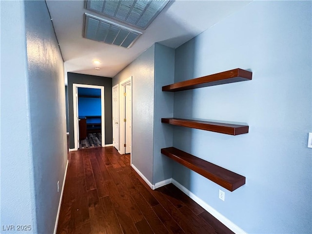3412 Catherine Mermet Ave, North Las Vegas, NV 89081 - hallway with baseboards and wood finished floors
