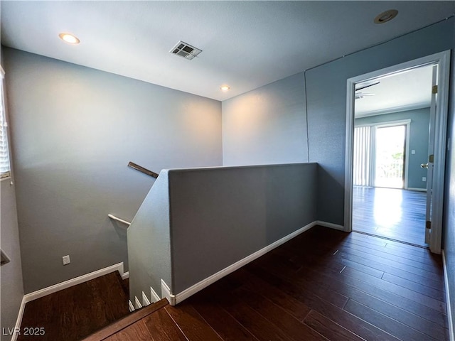 3412 Catherine Mermet Ave, North Las Vegas, NV 89081 - stairway with wood finished floors and baseboards