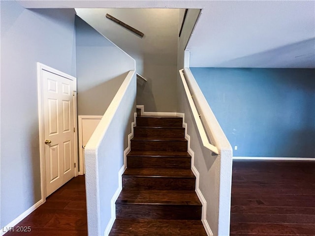 3412 Catherine Mermet Ave, North Las Vegas, NV 89081 - staircase featuring wood finished floors