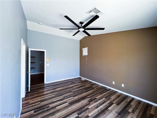 3412 Catherine Mermet Ave, North Las Vegas, NV 89081 - unfurnished room with ceiling fan, dark wood-style flooring, and baseboards