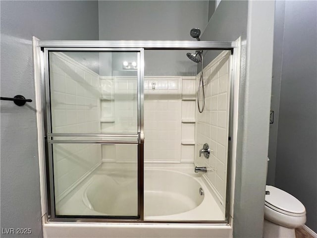 3412 Catherine Mermet Ave, North Las Vegas, NV 89081 - full bathroom with shower / bath combination with glass door and toilet
