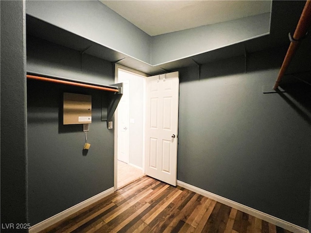 3412 Catherine Mermet Ave, North Las Vegas, NV 89081 - walk in closet featuring wood finished floors