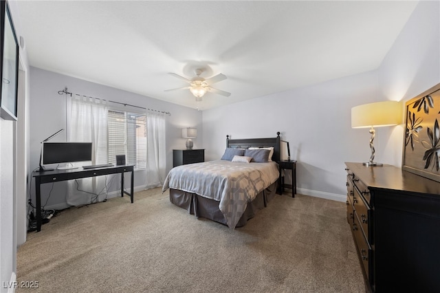 8780 Autumn Wreath Ave, Las Vegas, NV 89129 - carpeted bedroom with ceiling fan, baseboards, and an office area