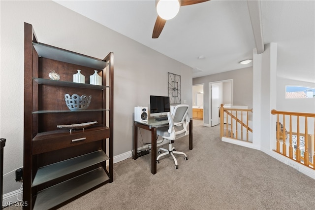 8780 Autumn Wreath Ave, Las Vegas, NV 89129 - carpeted office space featuring a ceiling fan and baseboards
