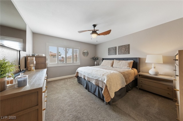 8780 Autumn Wreath Ave, Las Vegas, NV 89129 - carpeted bedroom with baseboards and a ceiling fan