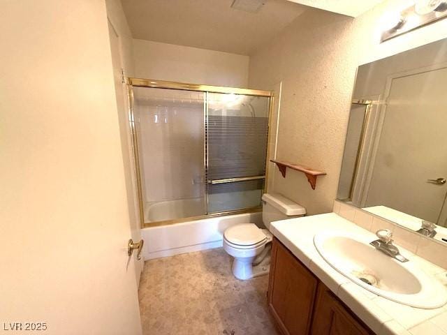 7570 W Flamingo Rd Unit 202, Las Vegas, NV 89147 - full bathroom featuring vanity, toilet, and shower / bath combination with glass door