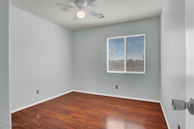 8389 Charlton Valley Ct, Las Vegas, NV 89123 - unfurnished room featuring wood finished floors, ceiling fan, and baseboards