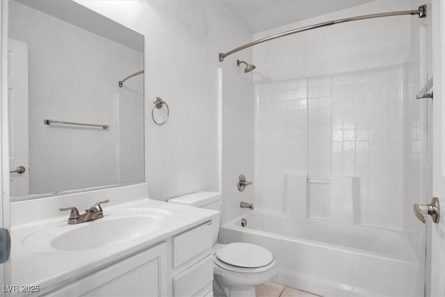 8389 Charlton Valley Ct, Las Vegas, NV 89123 - bathroom with toilet, bathing tub / shower combination, vanity, and tile patterned floors